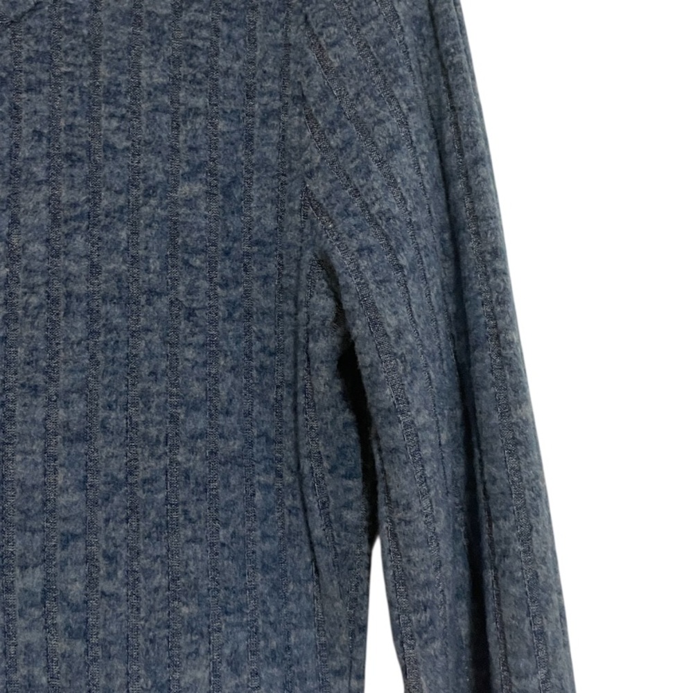 Blue Ribbed Knit Dress - Picture 5 of 6